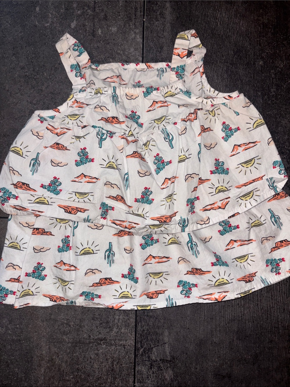 White Tiered wrangler tank  with Desert Print 4t - Picture 2 of 3